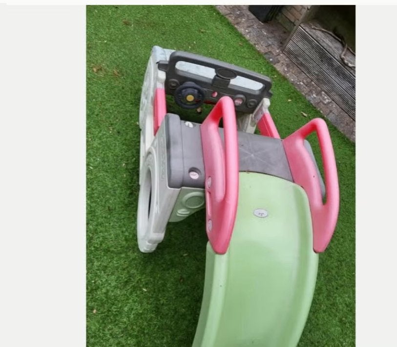 Smoby glijbaan met auto speeltoestel, Ophalen, Gebruikt, Glijbaan