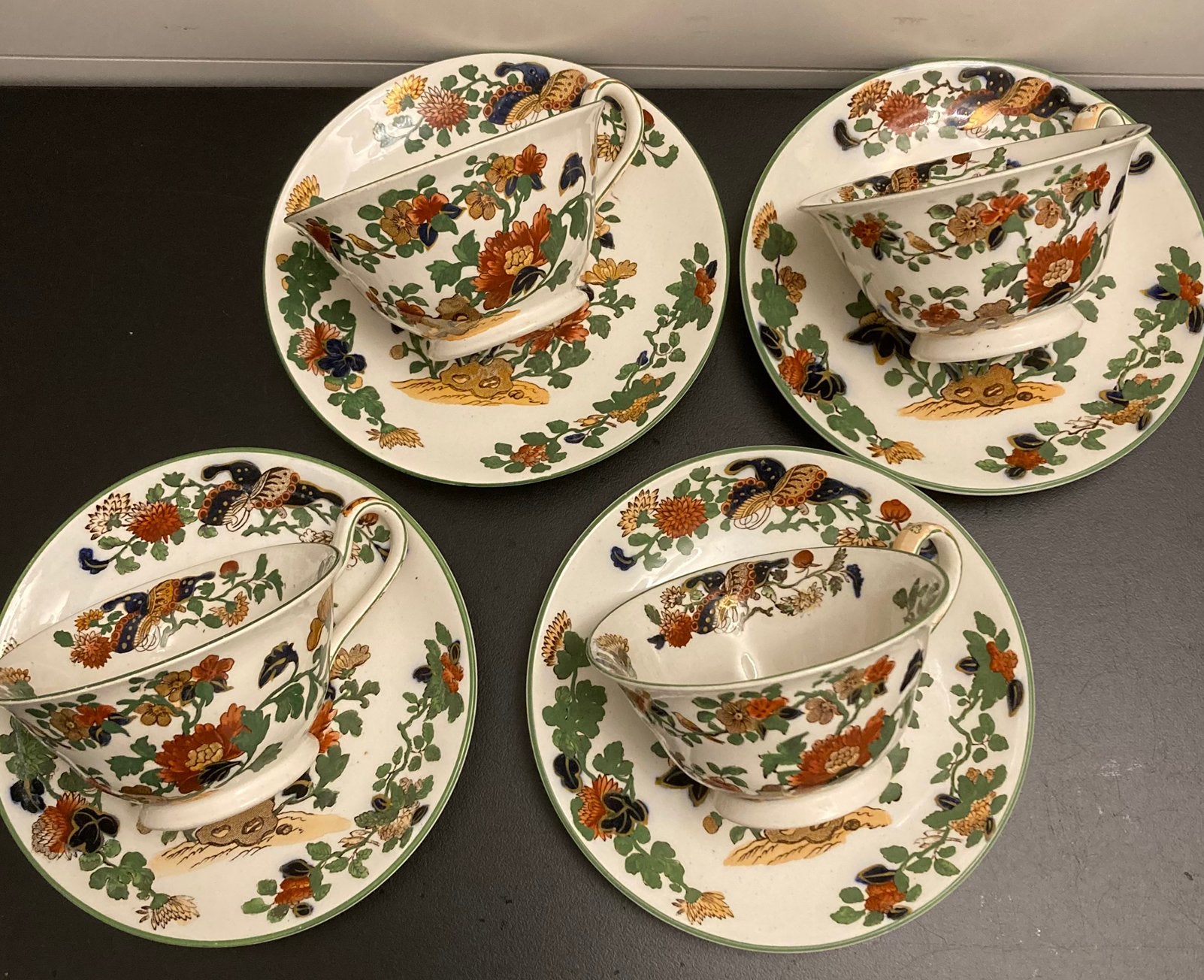 4 antieke Wedgwood Etruria thee kop en schotels., Ophalen of Verzenden