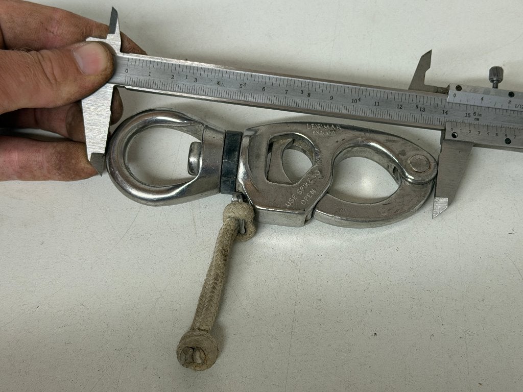Lewmar rvs sluiting met draaibaar oog 143 mm, Ophalen of Verzenden, Gebruikt, Lijn of Blok