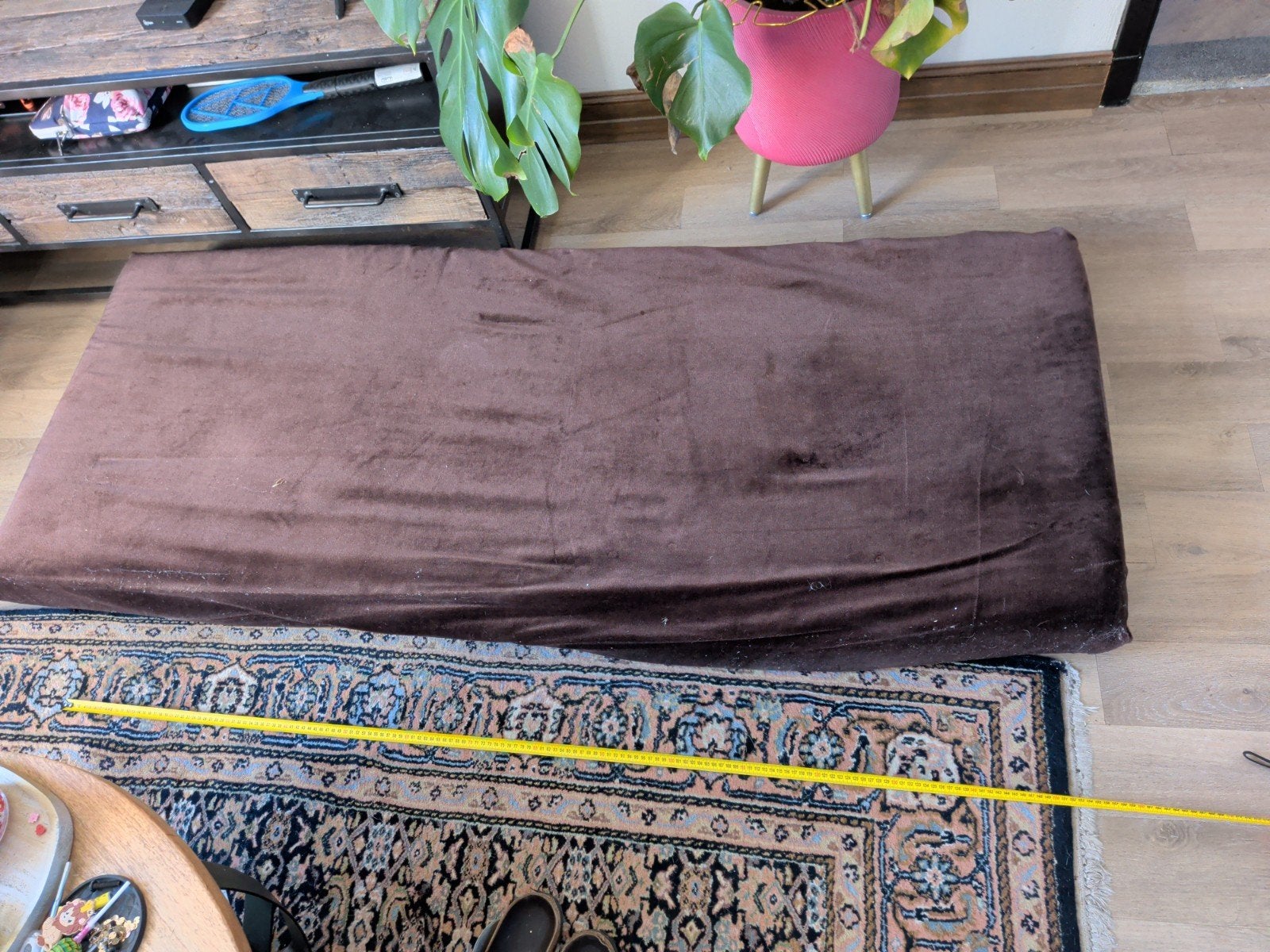 Schuimrubber kussen 175x75 cm - Gratis afhalen, Ophalen, Gebruikt, Bruin, Textiel