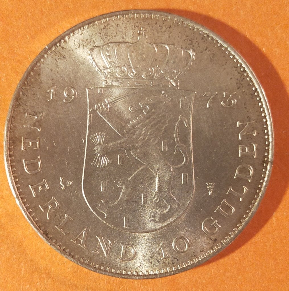 Nederland 10 Gulden 1973 Juliana Zilveren munt, Postzegels en Munten, Munten | Nederland, Koningin Beatrix, Zilver, Ophalen of Verzenden