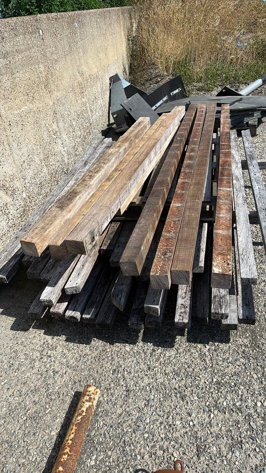 Azobe balken, Tuin en Terras, Palen, Balken en Planken, Ophalen, Gebruikt, 250 cm of meer, Balken