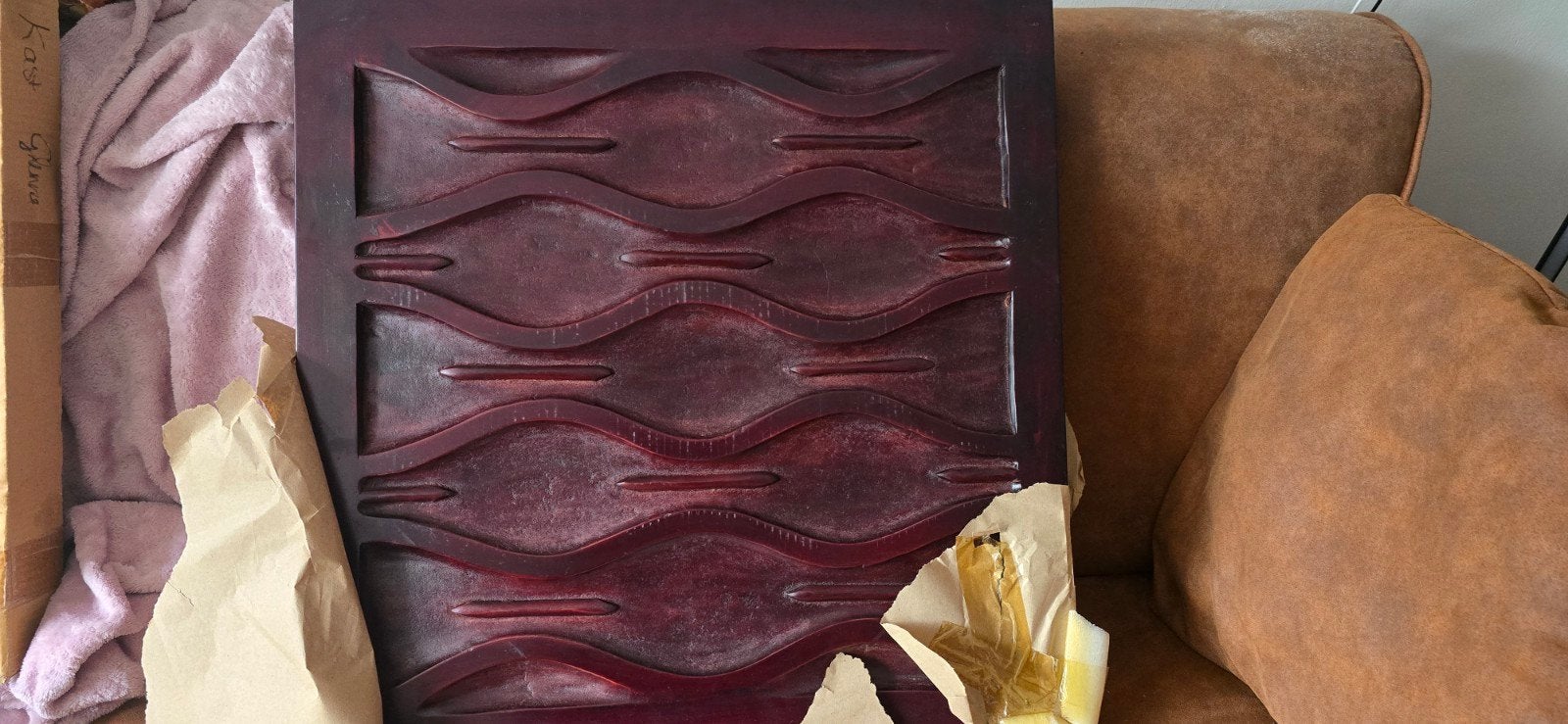 PTMD massief houten wandpaneel 50x50 cm (Block bamboe serie), Huis en Inrichting, Woonaccessoires | Wanddecoraties, Ophalen of Verzenden