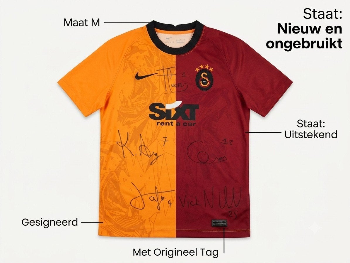 Uniek! Origineel Gesigneerd Galatasaray Shirt Nieuw - Maat M, Maat M, Ophalen, Nieuw, Shirt