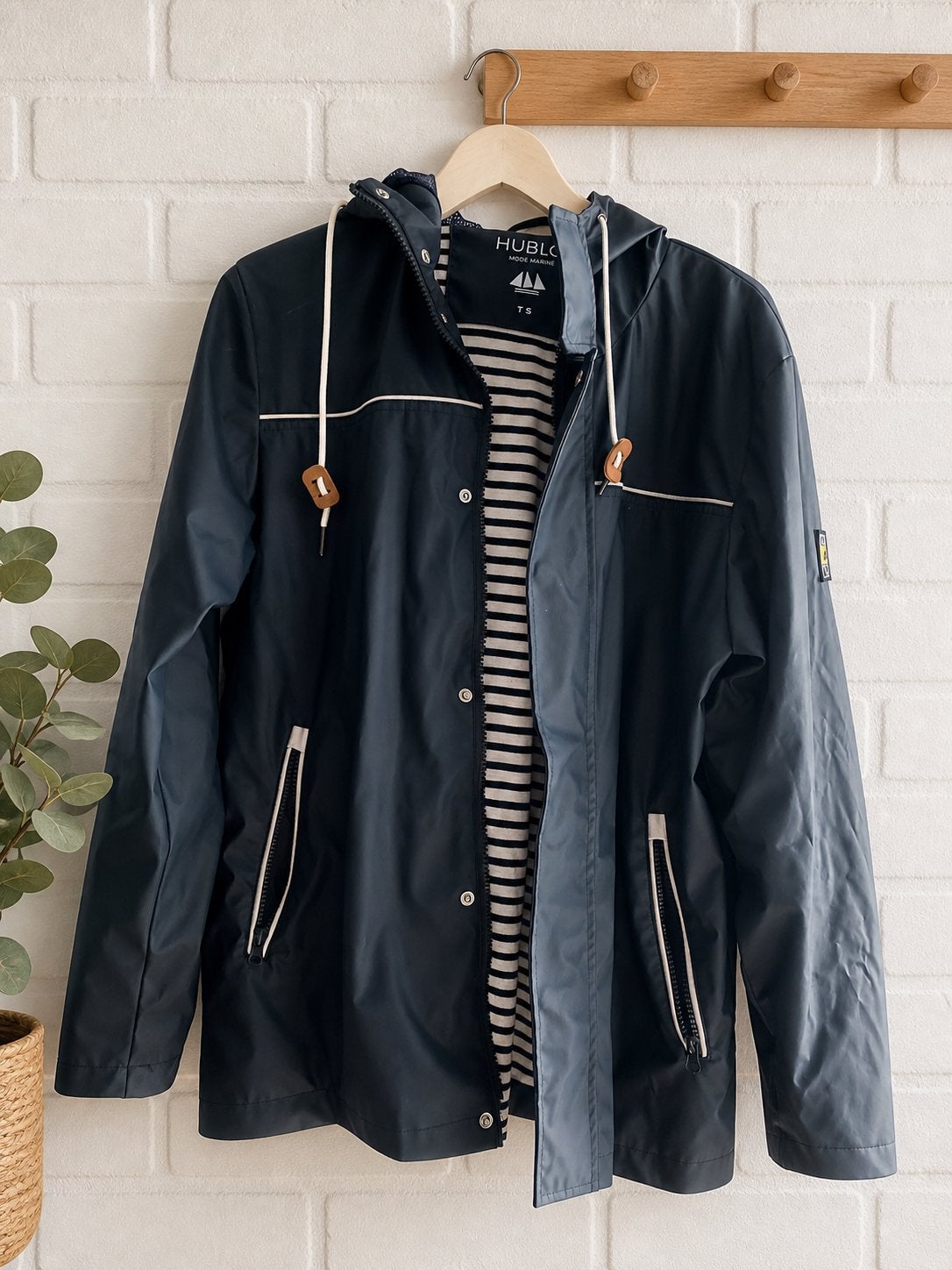 Hublot Marine Regenjas -  maat M/L, Kleding | Dames, Ophalen, Zo goed als nieuw, Maat 38/40 (M), Blauw