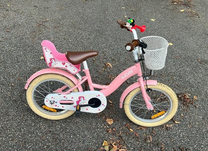 -Fiets 16 inch -Zijwieltjes-Roze, Fietsen en Brommers, Ophalen, Terugtraprem, Zijwieltjes, Gebruikt