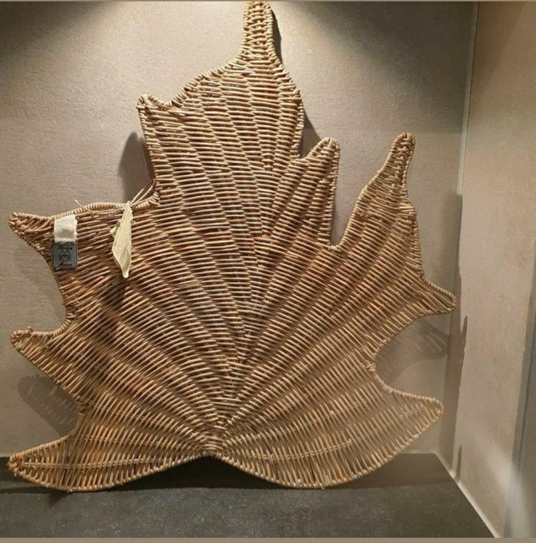 riviera maison rustic rattan maple leaf placemats, Ophalen, Nieuw, Bruin, Hout