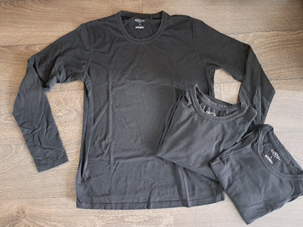 3x Basic  lange mouw Shirt   Sleeve  -   L    jusa17, Maat 52/54 (L), Zwart, Identic Basic, Ophalen of Verzenden
