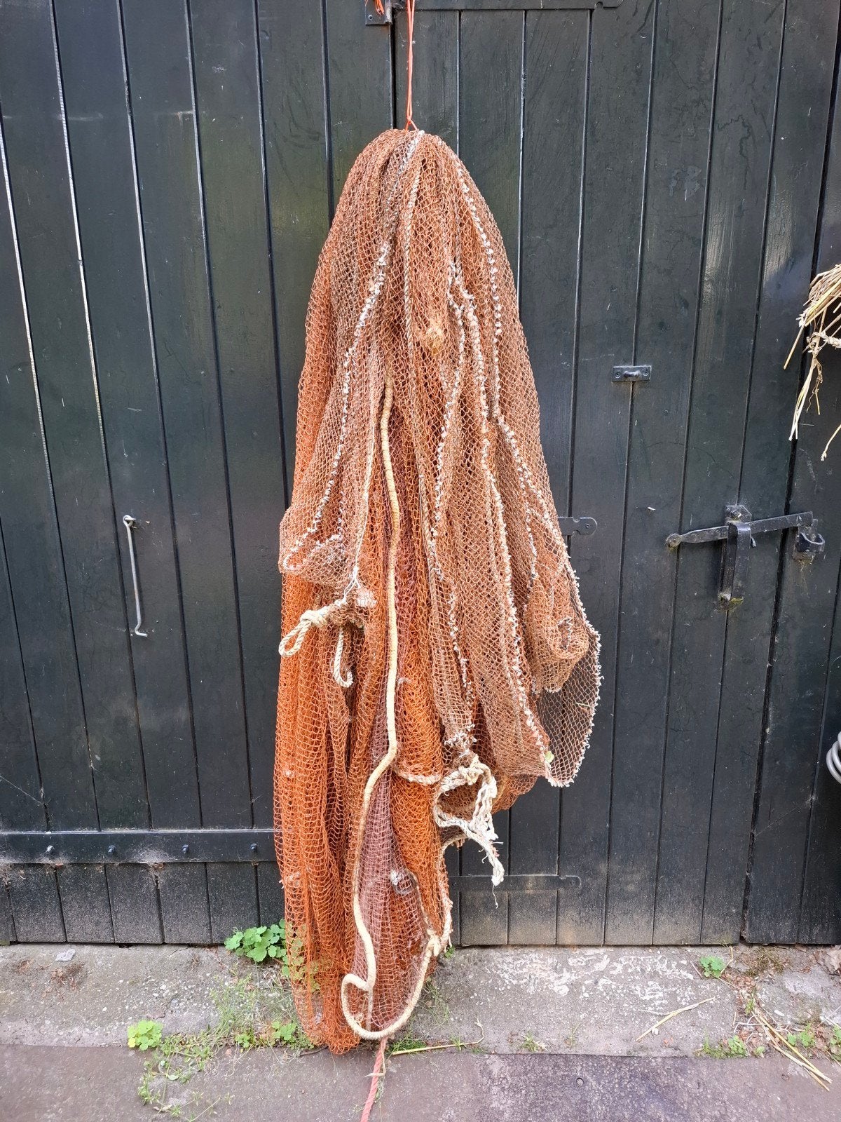 Oudvintage visnet terra oranje, 20 m² of meer, T, Ophalen of Verzenden, N