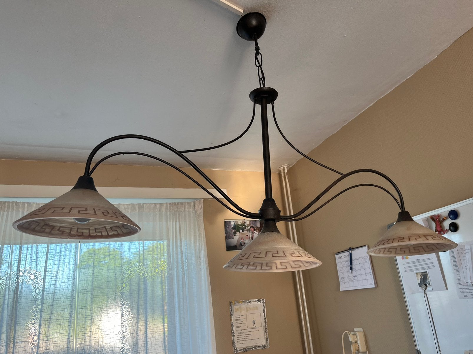Plafonlamp, Ophalen, Gebruikt, Glas