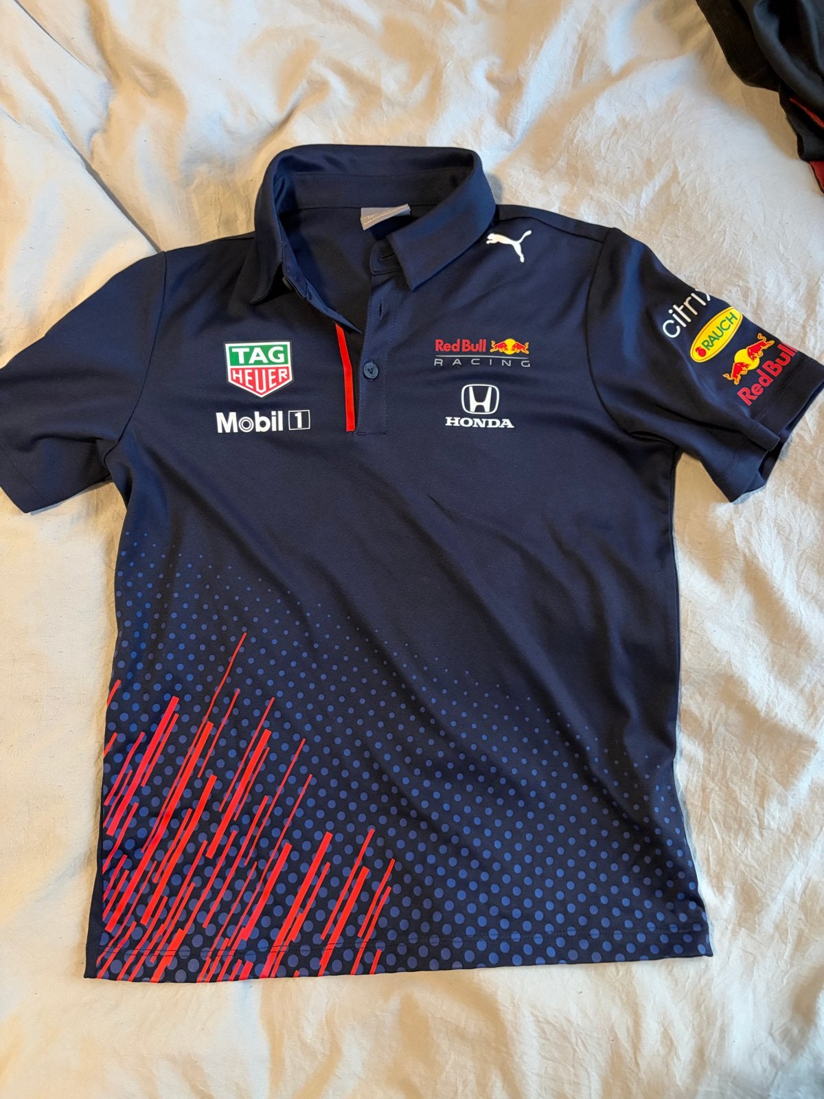 Puma Red Bull Racing F1 Polo Shirt - Maat 140 (9-10Y), Blauw, Overige typen, Ophalen of Verzenden, Zo goed als nieuw
