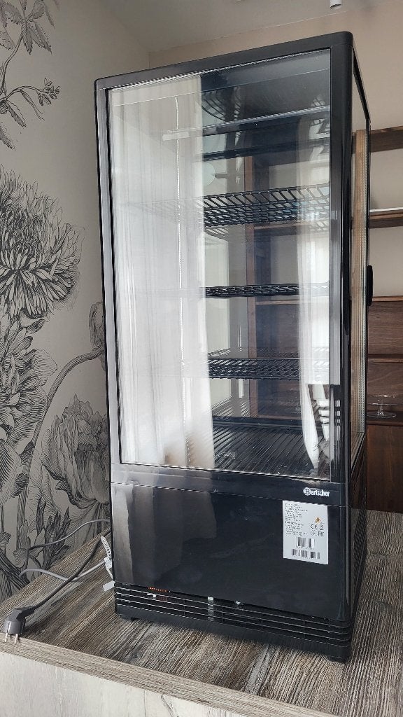 Kleine koelvitrine 78 litr zgan zwart, Witgoed en Apparatuur, Koelkasten en IJskasten, Zonder vriesvak, Zo goed als nieuw, Ophalen