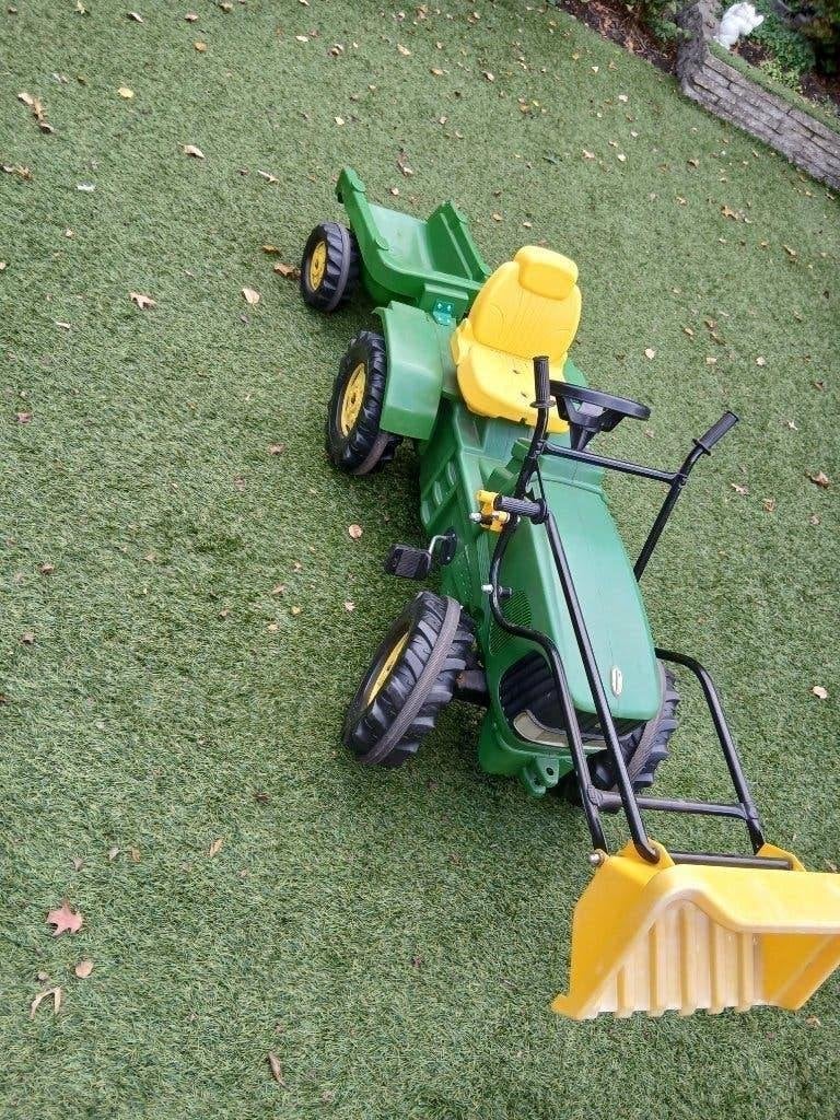 John Deer traptractor met aanhanger, Ophalen, Gebruikt