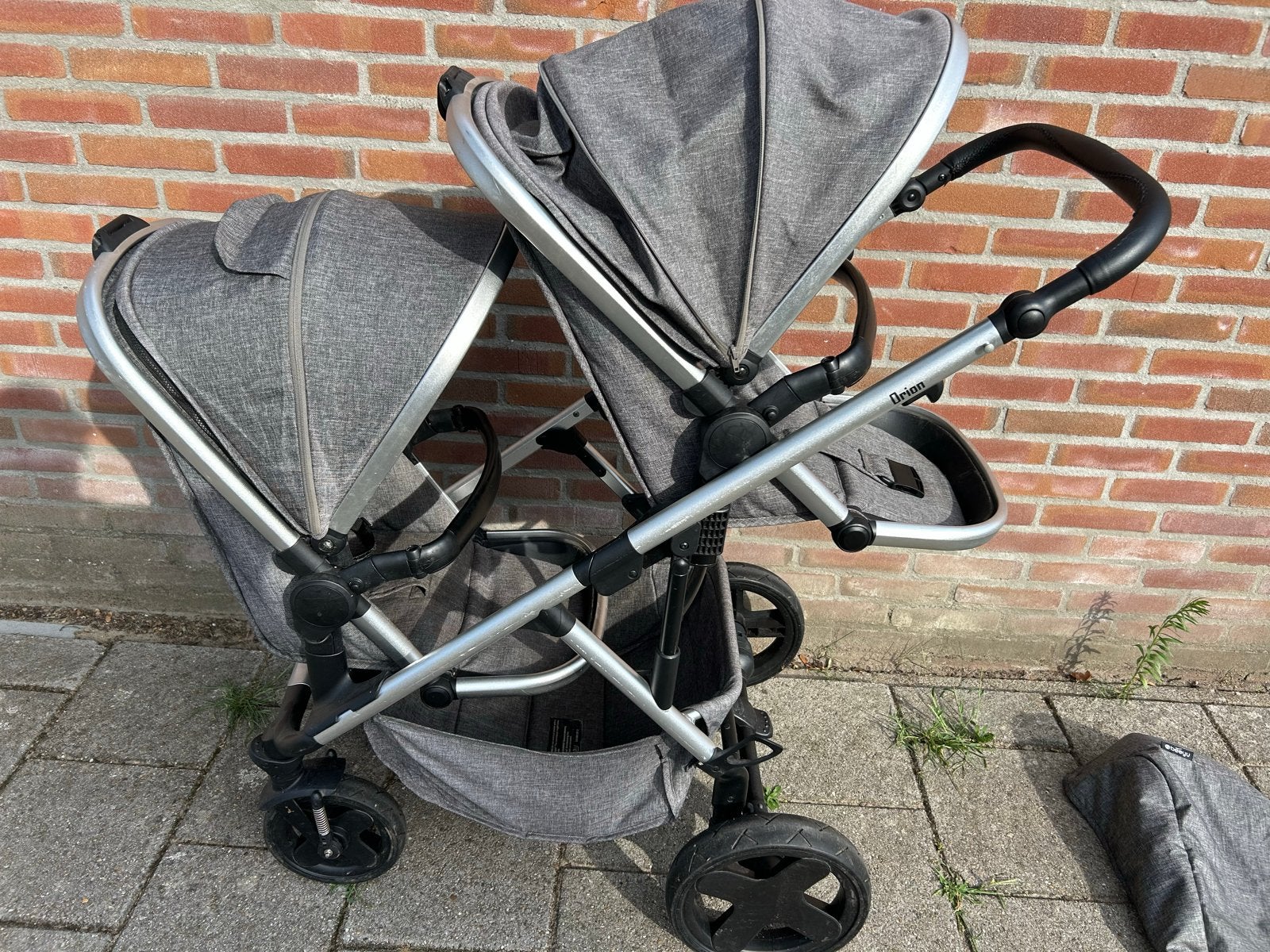 Beeyu Orion Duowagen - Grijs, Gebruikt, Duowagen, Ophalen, Kinderwagen
