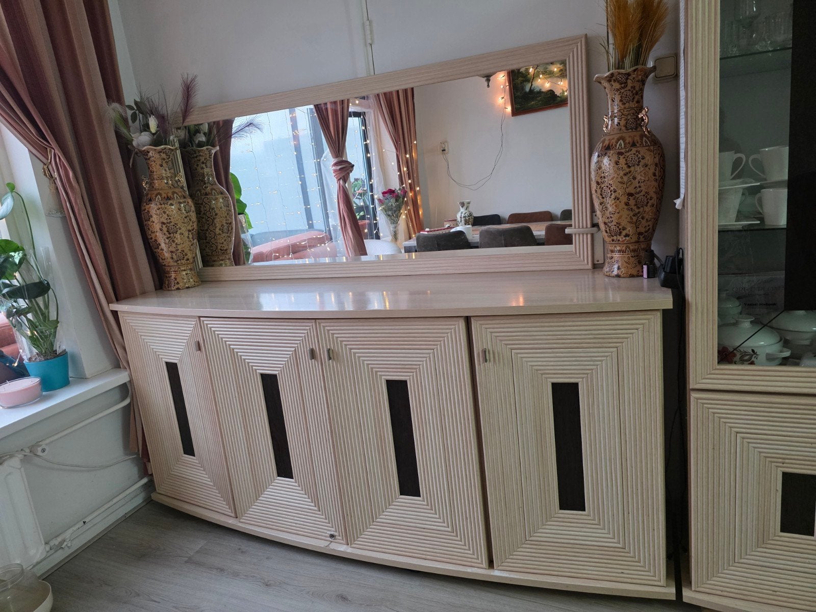 Unieke Sideboard met spiegel - Jaren '80 design, Ophalen, 150 tot 200 cm, Jaren '80, Retro, Eclectisch, 25 tot 50 cm