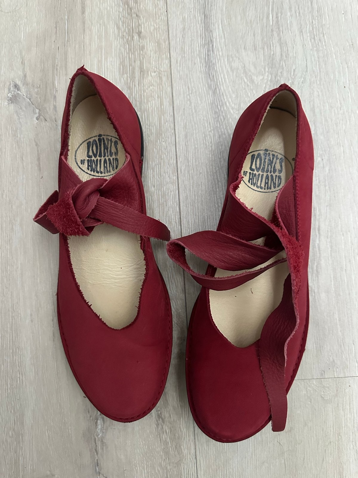 Rode Loints of Holland ballerina's maat 41, Kleding | Dames, Zo goed als nieuw, Rood, Ballerina's, Ophalen of Verzenden