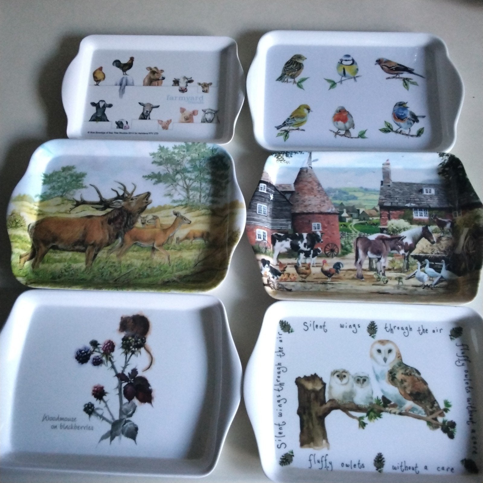 6 sandwich schaaltjes kunststof melamine, Huis en Inrichting, Woonaccessoires | Dienbladen, Ophalen of Verzenden, Rond, Kunststof