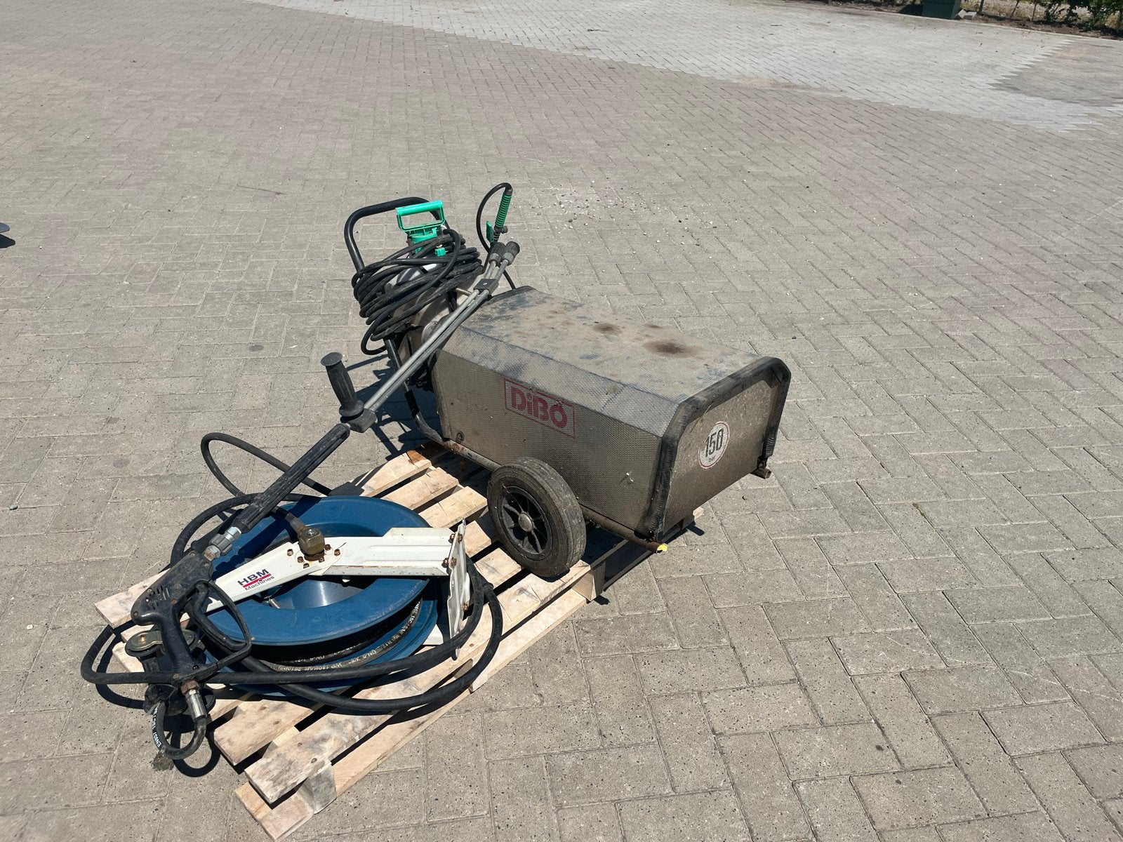 Dibo hogedrukreiniger 150 bar met slanghaspel - defect, Ophalen of Verzenden, Gebruikt, Elektrisch