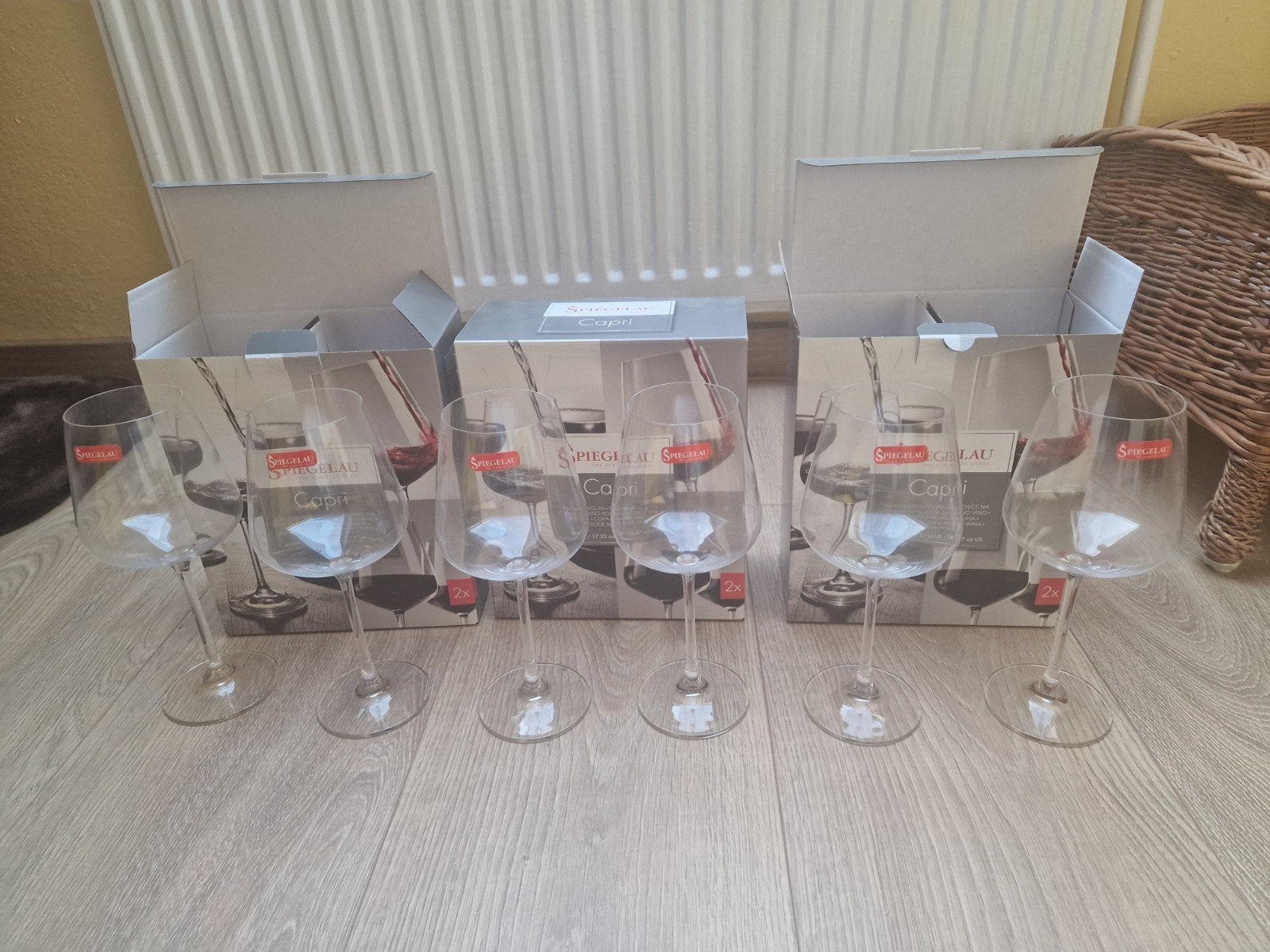 Nieuwe Set van 6 Spiegelau Capri Rode Wijnglazen 490ml, Glas of Glazen, Overige merken, Nieuw, Ophalen of Verzenden