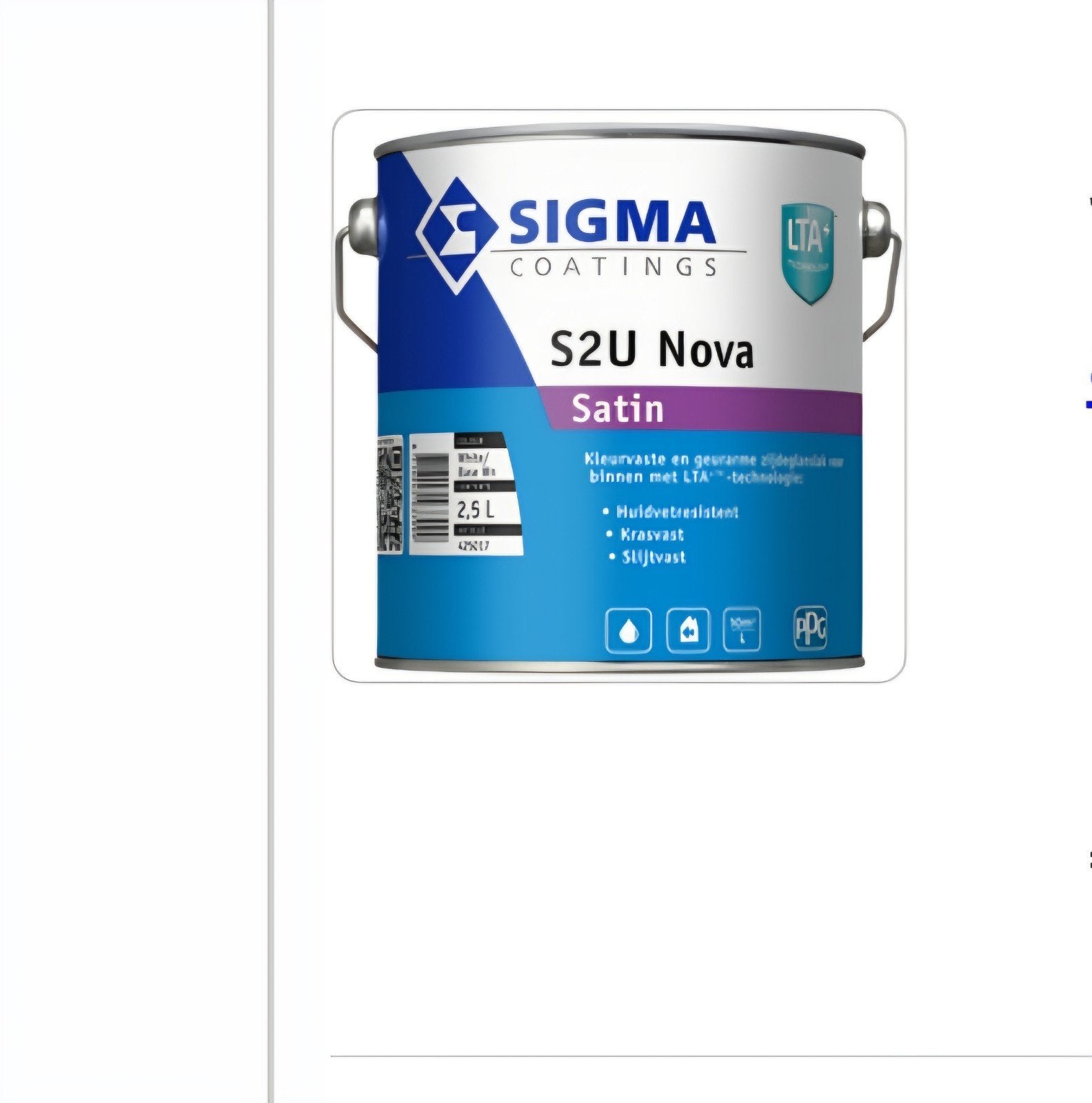 Sigma S2U Nova Satin, 9016 verkeerswit, 2,5 liter, Ophalen, Nieuw, Overige typen