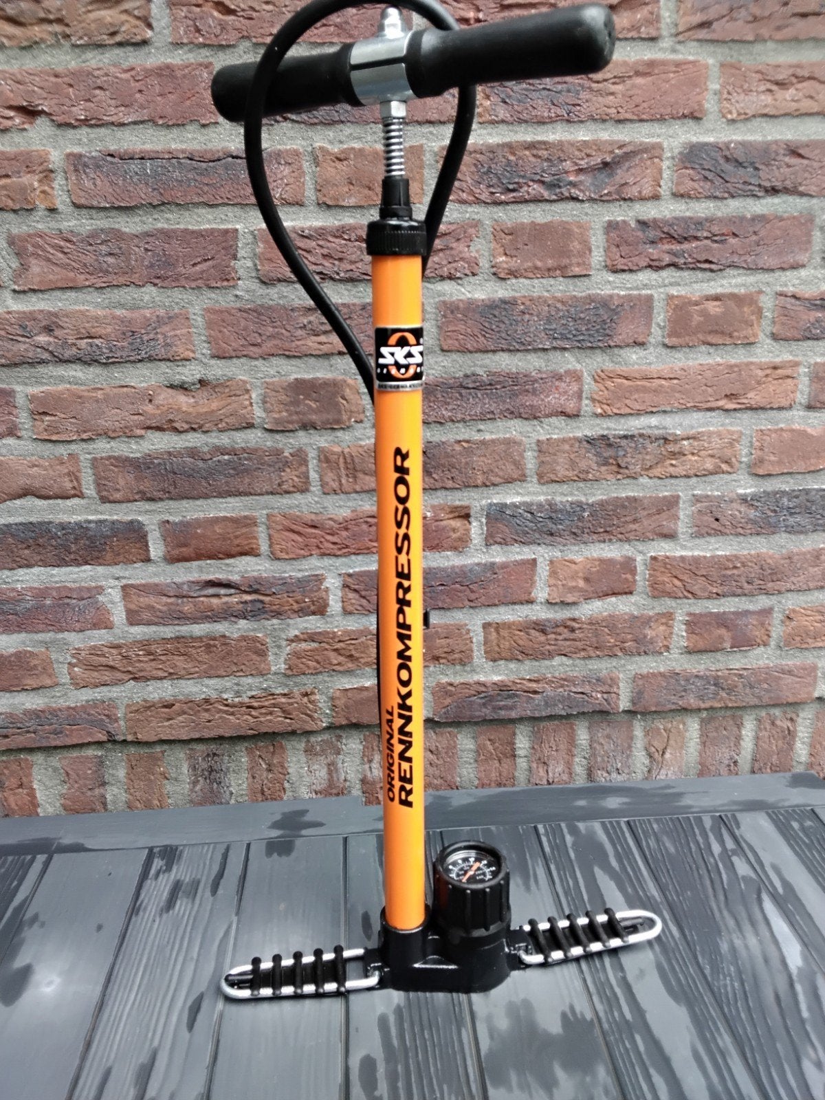 Rennkompressor fietspomp met drukmeter, Ophalen, Drukmeter, Gebruikt