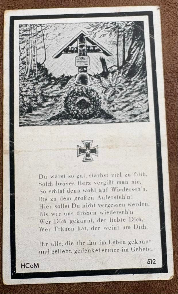 Gebeds-Andenken Ignaz Geißinger - Duitse soldaat WOII, Verzamelen, Militaria | Algemeen, Ophalen of Verzenden, Landmacht, Duitsland