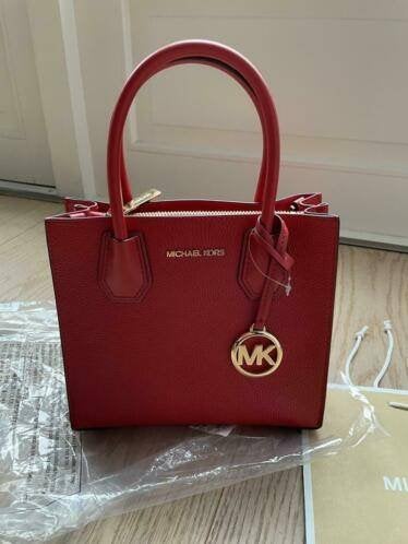 Michael Kors Mini Mercer Red Classic NIEUW, Ophalen of Verzenden, Nieuw, Rood, Handtas