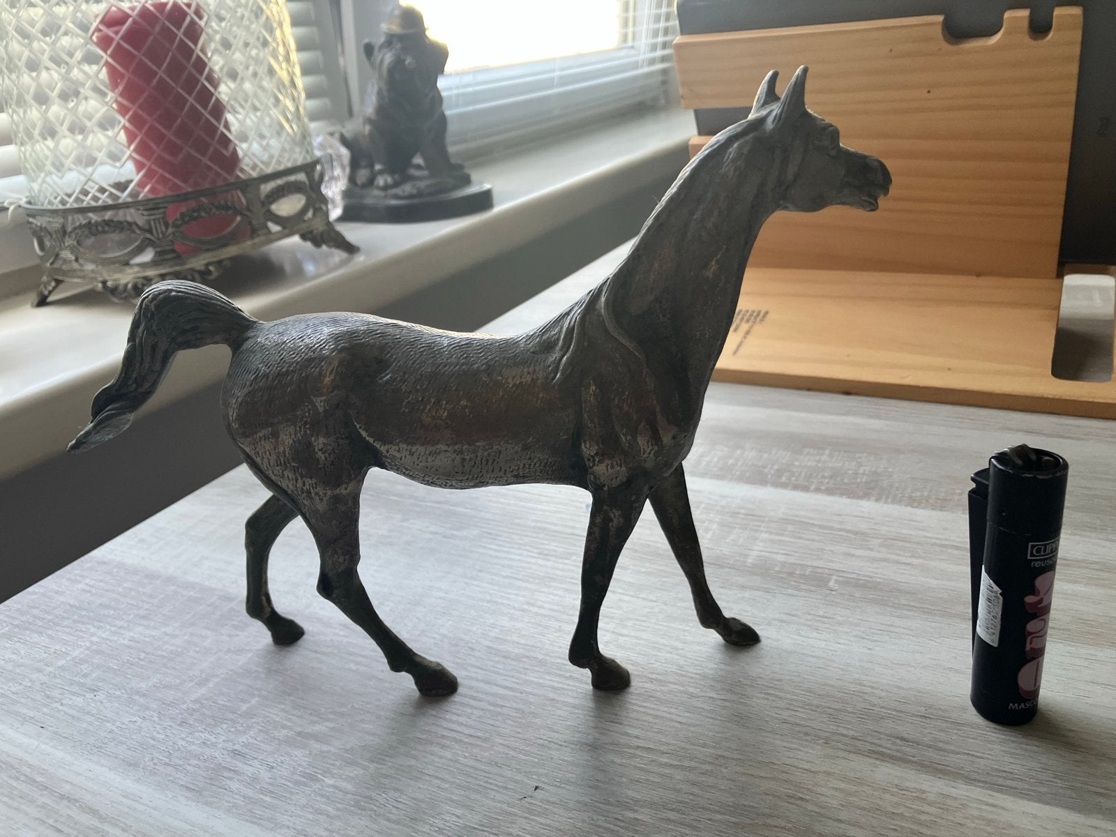 Vintage Bronzen Paard Beeldje - Decoratief Kunstwerk, Ophalen of Verzenden
