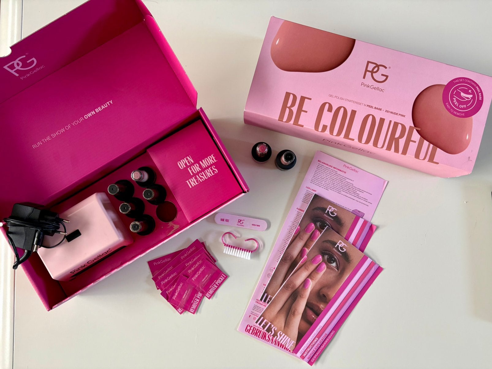 Pink Gellac Startpakket met extra kleur & rubber base, Ophalen of Verzenden, Zo goed als nieuw, Overige typen