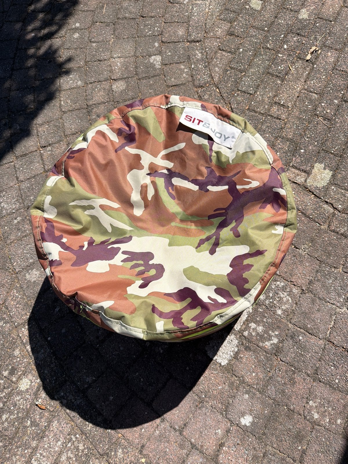 Zitzak Sit&Joy camouflage print - 55 cm diameter, 35 cm hoog, Ophalen, Gebruikt, Meerkleurig, Zitzak