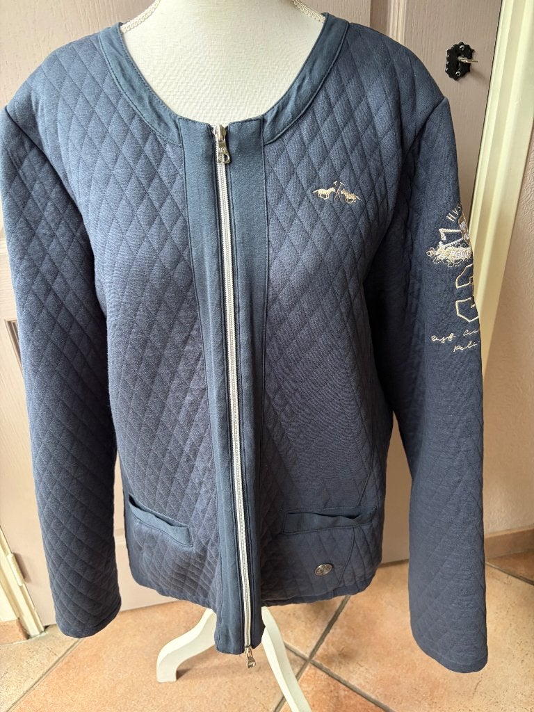 donkerblauw vest  HV Polo  met ruiterdetails maat: 42 - XL, Blauw, HV Society, Maat 42/44 (L), Ophalen of Verzenden