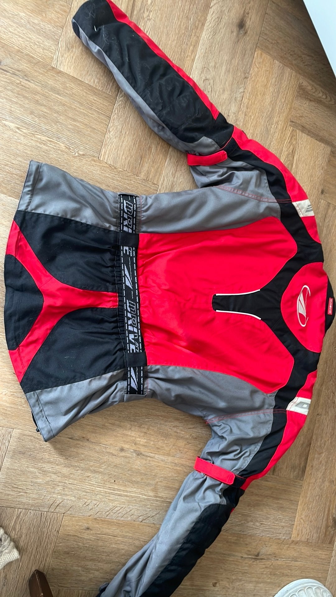 Motorjas 54-56 XL 100% polyester 2x gedragen, Motoren, Ophalen of Verzenden, Tweedehands, Jas | textiel