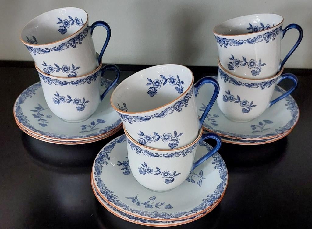 6x Koffie Kop &Schotel, OstIndia Rörstrand, Porselein, Verzenden