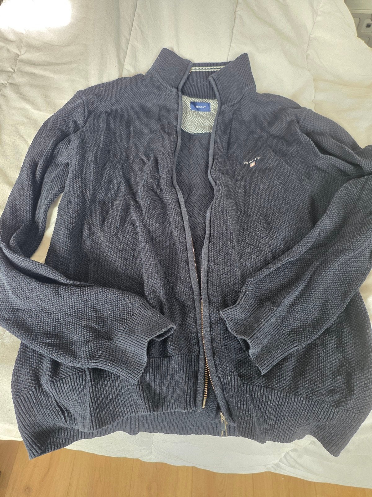 Gant vest met rits - Maat 2XL - Donkerblauw, Blauw, Overige maten, Ophalen of Verzenden, Zo goed als nieuw