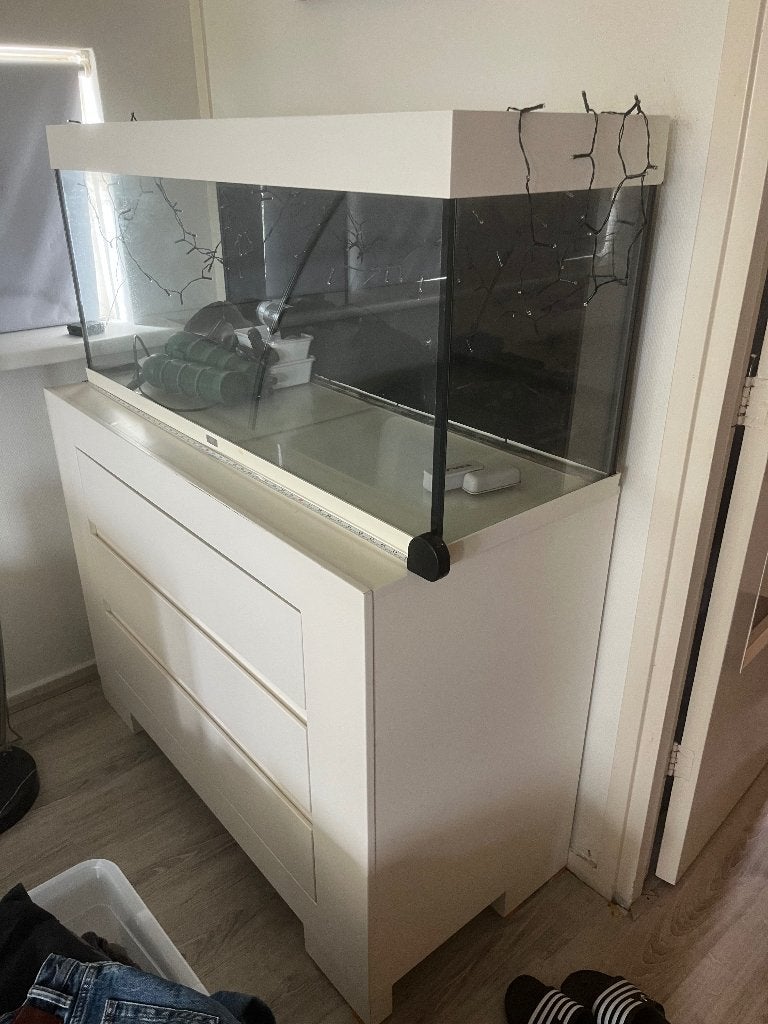 Jewel aquarium L120xDiepte40xH50, Ophalen, Gebruikt, Leeg aquarium, Verwarming