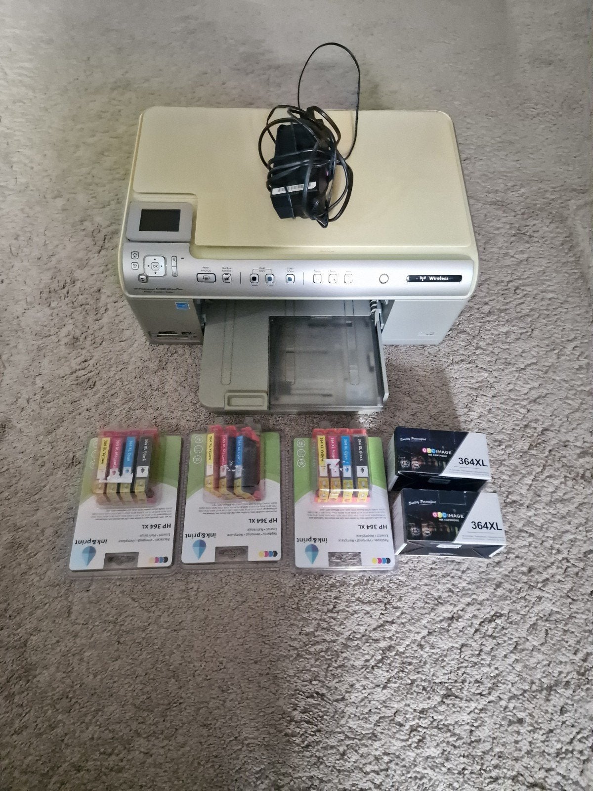 HP Photosmart C6380 All-in-One printer met inkt, Gebruikt, Inkjetprinter, All-in-one, Draadloos