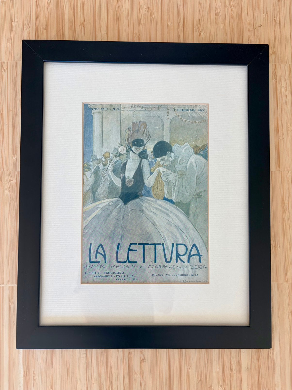 Original 1922 Art Deco Magazine Cover- La Lettura, Ophalen of Verzenden