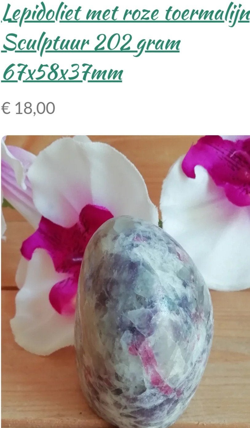 Lepidoliet met roze toermalijn 202 gram, Ophalen of Verzenden, Mineraal