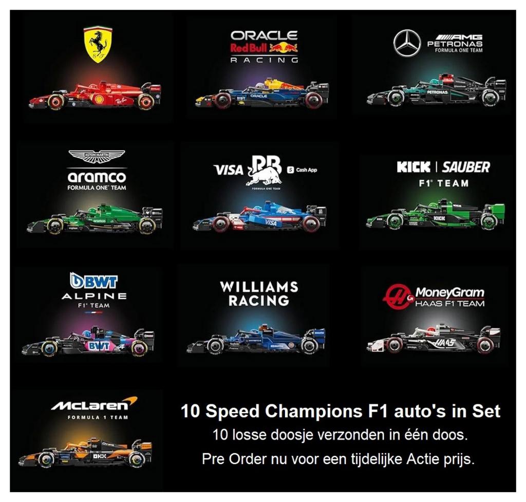 10 Speed Champions F1 auto's in SET 77242 t/m 77251, Ophalen of Verzenden, Nieuw, Complete set, Lego