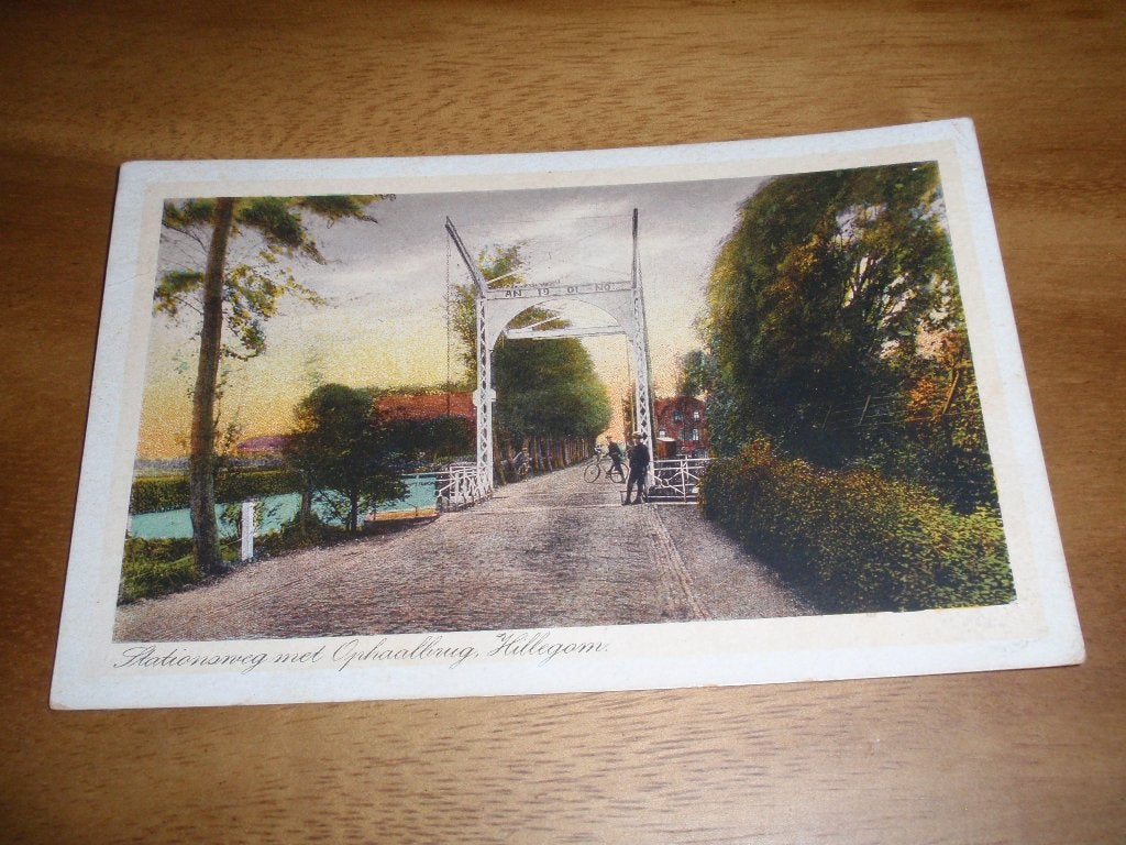 Stationsweg met Ophaalbrug Hillegom, Verzenden, 1920 tot 1940, Gelopen, Zuid-Holland