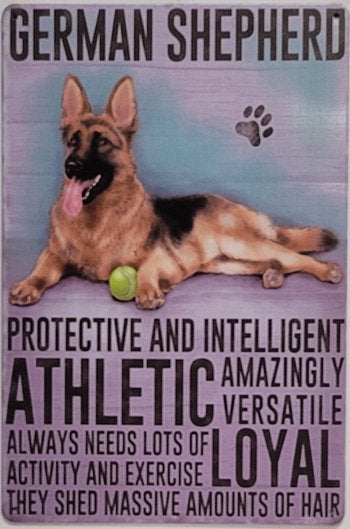 Duitse Herder hond eigenschappen reclamebord van metaal deco, Info@deconoord.nl, Deco Noord, Nieuw, Ophalen of Verzenden