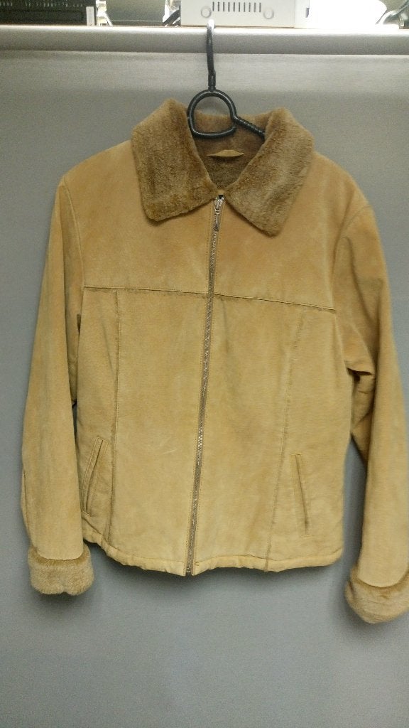 Jas kort Leder Bont zgan kwaliteit heel mooi zie alle fotos, Ophalen of Verzenden, Zo goed als nieuw, Maat 38/40 (M), Beige