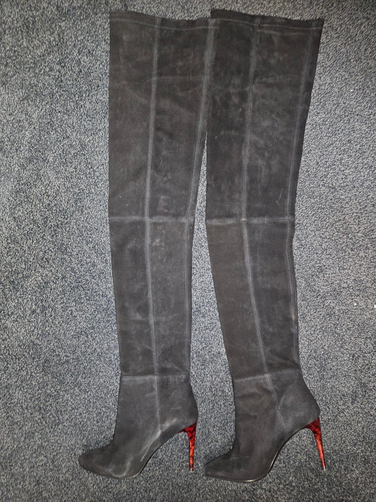 Balmain H&M overknee laarzen maat 40, Hoge laarzen, Verzenden, Zwart, Zo goed als nieuw