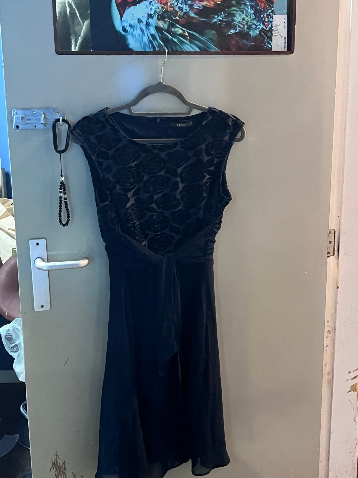 Esprit jurk met rozenprint, Kleding | Dames, Jurken, Blauw, Zo goed als nieuw, Onder de knie, Ophalen