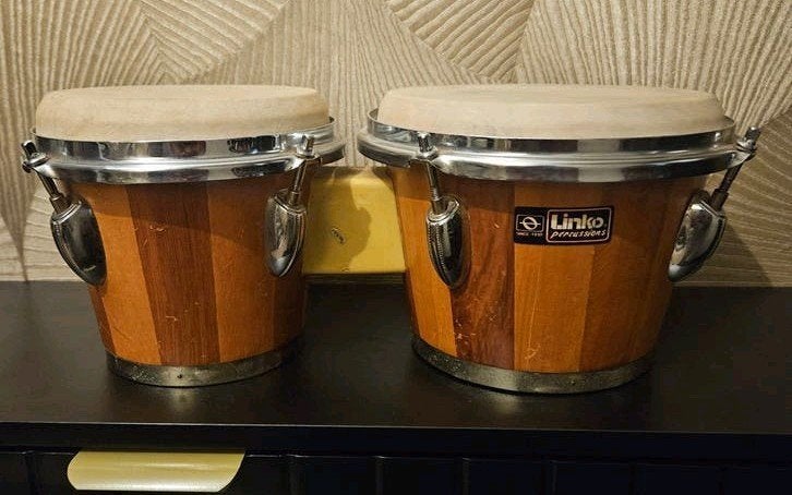 Linko Percussion Bongo's - Houten Bongo Drums, Muziek en Instrumenten, Ophalen of Verzenden, Gebruikt, Trommel