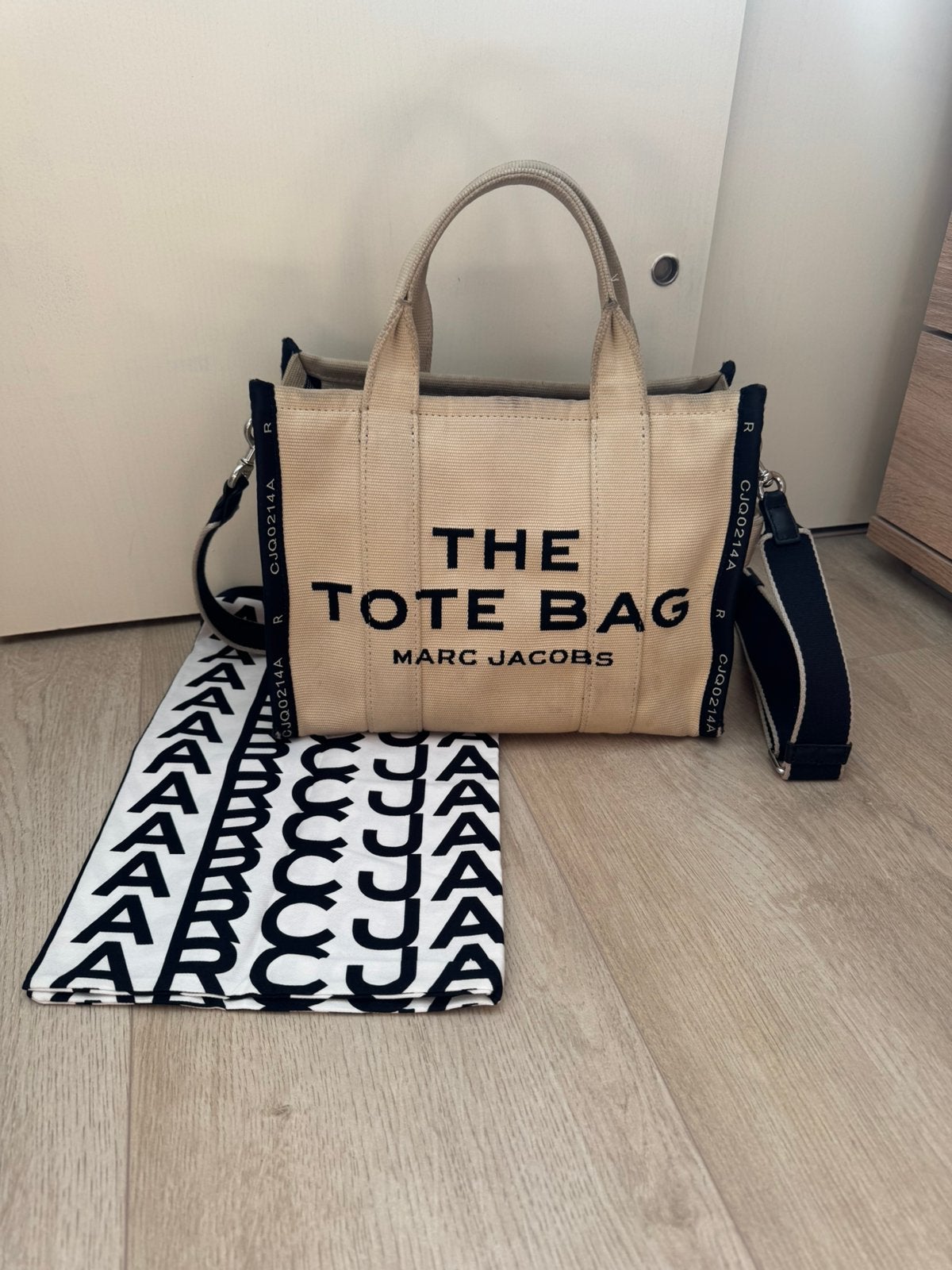 Originele Marc Jacobs The Tote Bag handtas beige/zwart, Ophalen of Verzenden, Gebruikt, Beige, Handtas