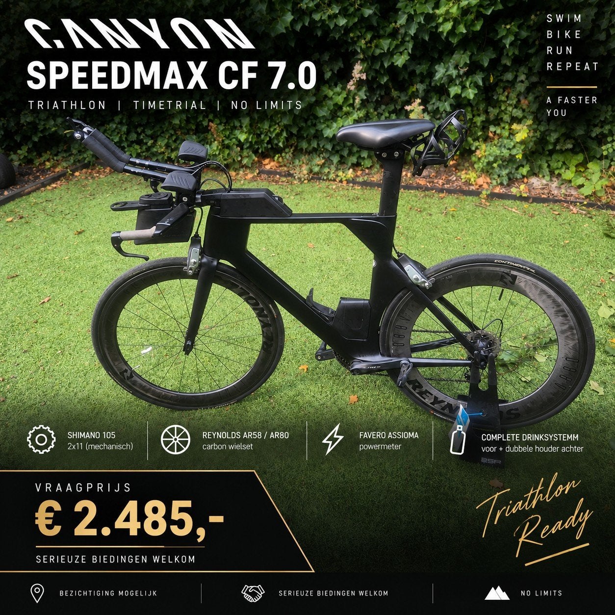 Canyon Speedmax CF 7.0 Triathlonfiets - Zo goed als nieuw, Fietsen en Brommers, Carbon, Meer dan 20 versnellingen, 53 tot 57 cm