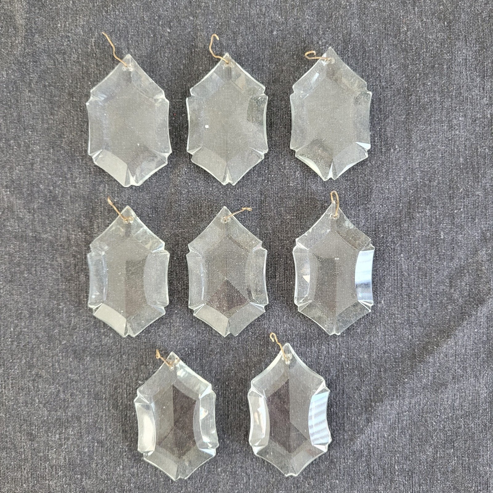 8 grote pegels diamant druppels onderdelen kroonluchter, Huis en Inrichting, Lampen | Kroonluchters, Ophalen of Verzenden, Gebruikt