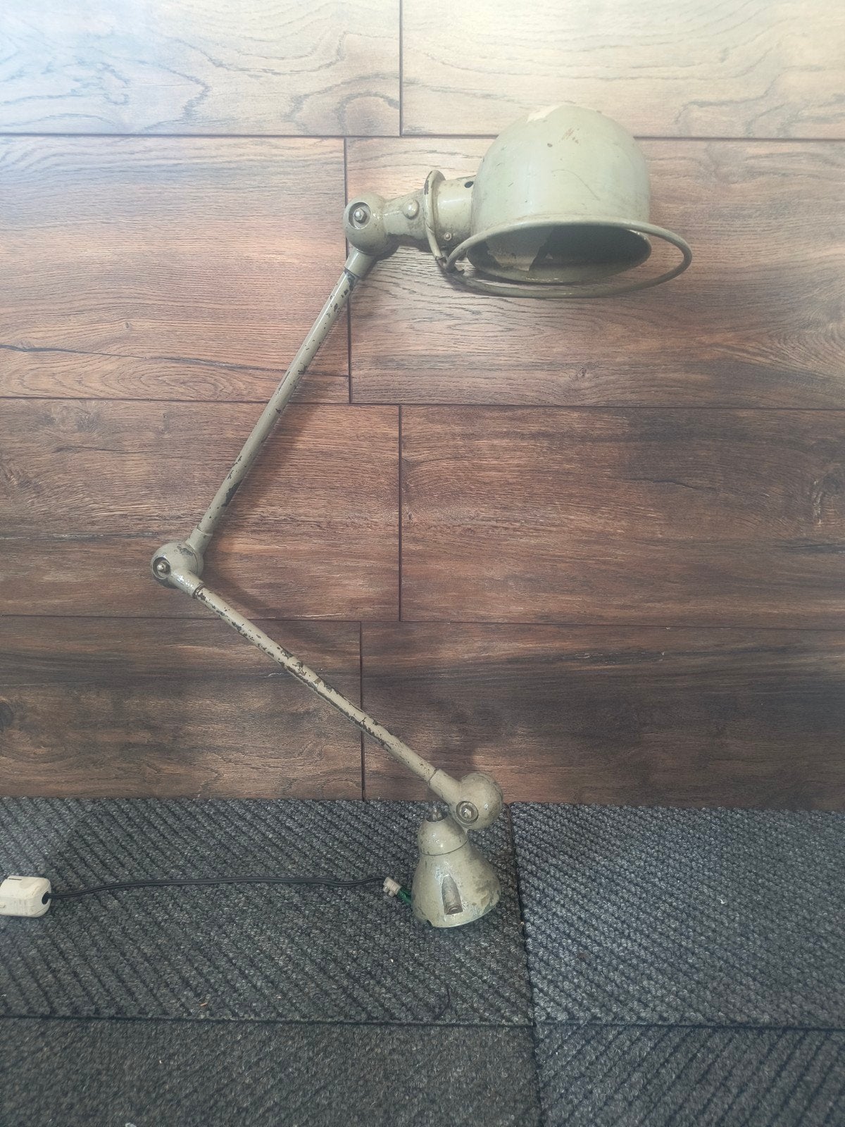 vintage industriële jieldé lamp, Huis en Inrichting, Lampen | Wandlampen, Ophalen, Gebruikt, Metaal, Groen