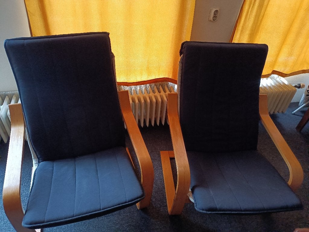 2 ikea poang stoelen, Ophalen, Gebruikt, Twee, Hout